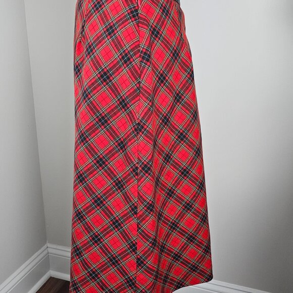 DEBBIE SHUCHAT Red Plaid A-Line Skirt – Size 8 - Picture 4 of 16
